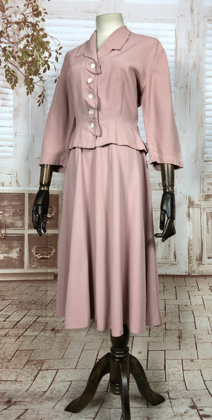 Stunning Original 1950s 50s Vintage Pastel Pink New Look Suit