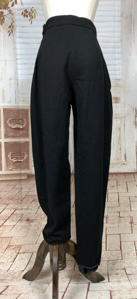 Amazing Late 1940s 40s Early 1950s 50s Original Vintage Thick Black Wool Ski Trousers