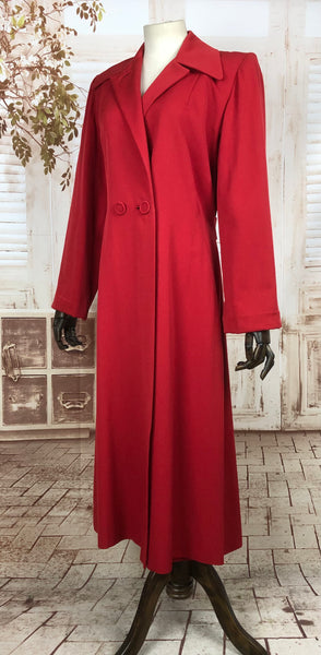 Incredible Original 1940s 40s Vintage Red Gabardine Fit And Flare Princess Coat