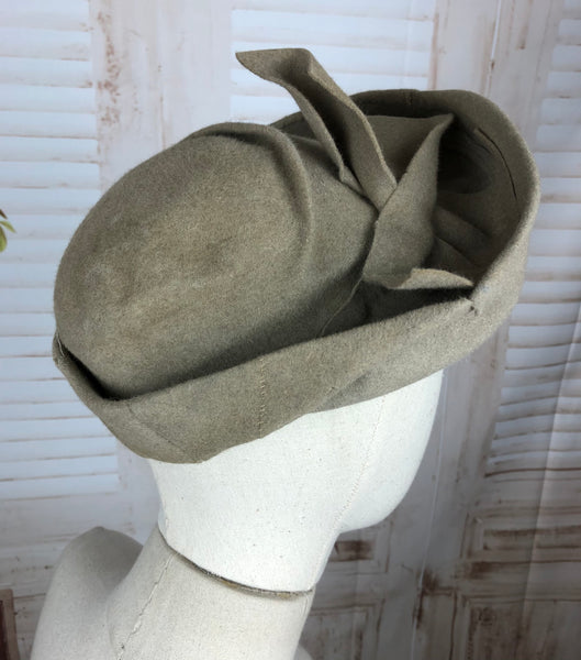Original 1940s 40s Vintage Grey Hat