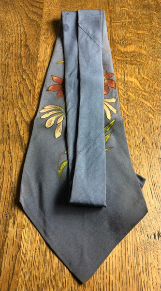 Rare Stunning Original 1940s Hand Painted Swing Tie By California Exotics