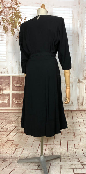 Gorgeous Original 1940s 40s Vintage Black Beaded Cocktail Dress