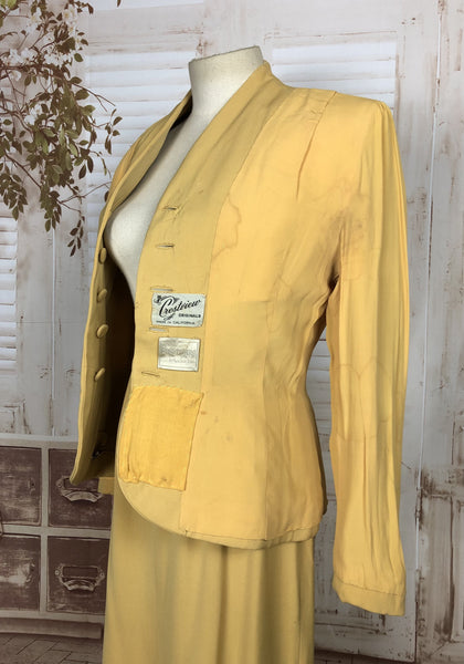 LAYAWAY PAYMENT 1 OF 2 - RESERVED FOR CLAIRE - Original 1940s 40s Mustard Yellow Vintage Suit Project Piece