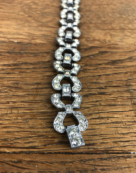 Vintage 1940s 40s Paste Diamanté Bracelet