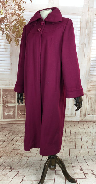 LAYAWAY PAYMENT 1 OF 2 - RESERVED FOR SENDI - PLEASE DO NOT PURCHASE - Original 1940s 40s Vintage Fuchsia Pink Swing Coat By Betty Rose