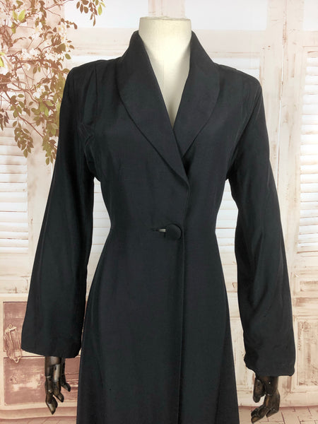 RESERVED FOR CHLOE - PLEASE DO NOT PURCHASE - Original 1940s 40s Vintage Black Faille Princess Coat By Margold
