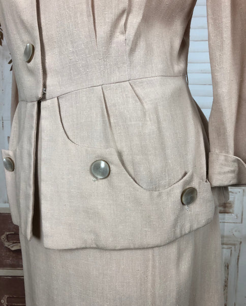 Original 1940s 40s Volup Vintage Summer Suit By Car-O’Lee Of California