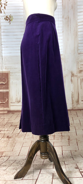 Super Rare Original 1940s 40s Vintage Royal Purple Velvet Peplum Suit With Amazing Sunburst Trapunto Decoration