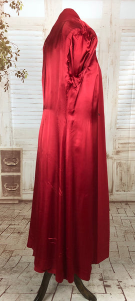 Incredible Original 1940s 40s Vintage Red Gabardine Fit And Flare Princess Coat