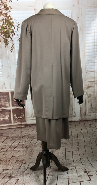 Original 1950s 50s Vintage Taupe Stroller Suit With Swing Coat By Vogue