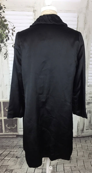 Original Vintage 1940s 40s Black Satin Evening Jacket