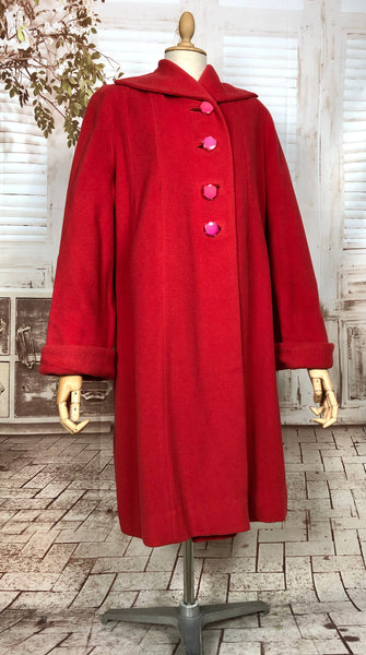 Gorgeous Original 1940s Vintage Red Swing Coat