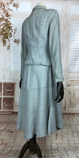 Original Late 1940s 40s Vintage Grey New Look suit by Nancy Wheeling