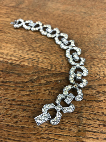 Vintage 1940s 40s Paste Diamanté Bracelet