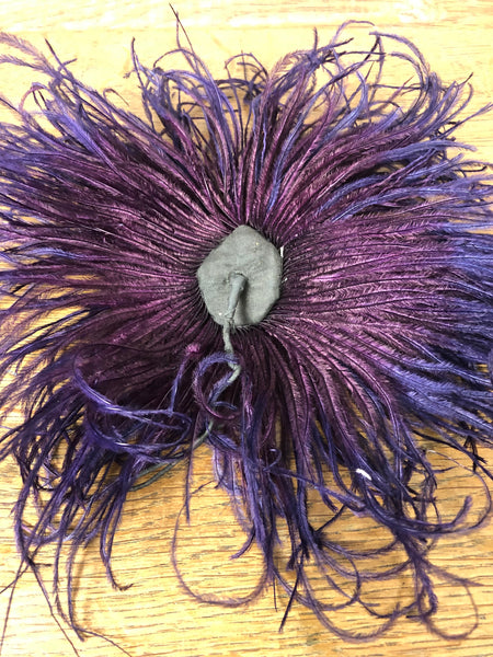 Unusual Original 1930s 1940s Purple Ostrich Feather Trim