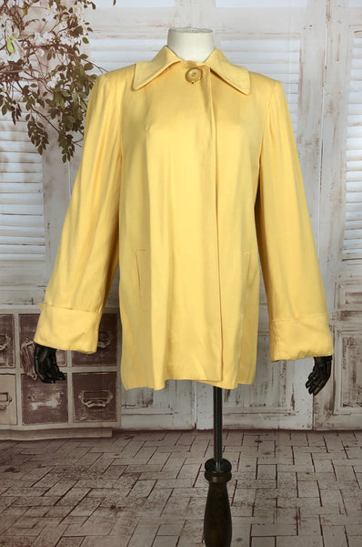 LAYAWAY PAYMENT 2 OF 2 - RESERVED FOR KELLY - Original 1940s 40s Vintage Gabardine Gab Canary Yellow Swing Coat