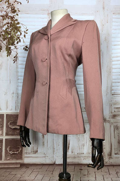 Beautiful Original 1940s 40s Vintage Pale Pink Blazer