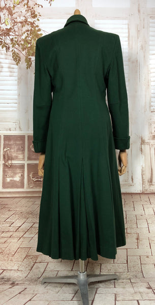 LAYAWAY PAYMENT 3 OF 3 - RESERVED FOR ANJA - Exquisite Original 1940s Vintage Forest Green Princess Coat