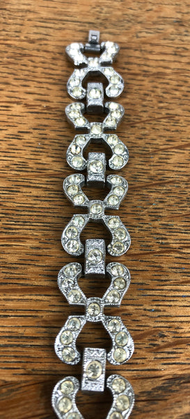 Vintage 1940s 40s Paste Diamanté Bracelet