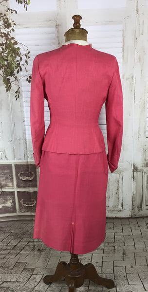 Original 1940s Petite Pink Vintage Summer Skirt Suit By Lady Renlyn