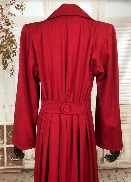 Incredible Original 1940s 40s Vintage Red Gabardine Fit And Flare Princess Coat