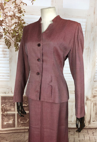 RESERVED FOR SENDI - PLEASE DO NOT PURCHASE - Original 1940s 40s Vintage Burgundy Wine Micro Check Suit