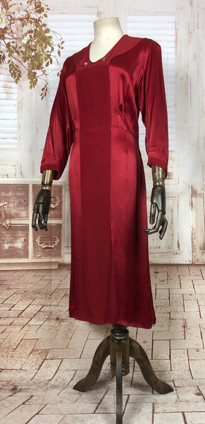 LAYAWAY PAYMENT 2 Of 2 - RESERVED FOR SHANI - Gorgeous Original 1930s 30s Volup Vintage Burgundy Red Dress In Satin And Crepe