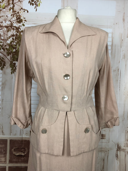 Original 1940s 40s Volup Vintage Summer Suit By Car-O’Lee Of California