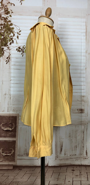 LAYAWAY PAYMENT 2 OF 2 - RESERVED FOR AMBIKA - Fabulous Original 1930s Yellow Silk Blouse With Gathered Puff Sleeves