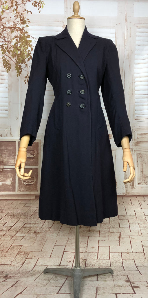 vintage1940s ROYAL NAVY DOUBLE BREASTED COAT