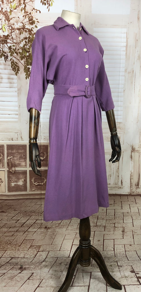 Original Vintage 1940s 40s Lilac Purple Wool Dress – Black Sheep Antiques