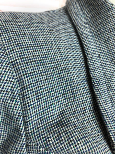 Original 1940s 40s Vintage Grey Micro Check Suit By Betty Rose With Huge Pockets