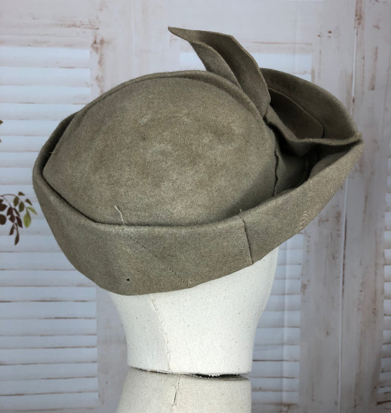 Original 1940s 40s Vintage Grey Hat