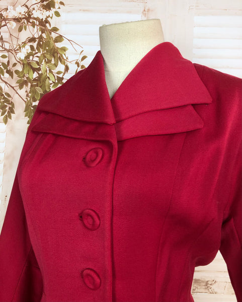 Fabulous Original Late 1940s 40s Fuchsia Pink Blazer With Double Collar