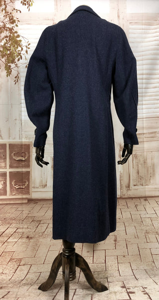 LAYAWAY PAYMENT 2 OF 3 - RESERVED FOR KHARONN - Super Rare Original Late 1920s 20s / Early 1930s 30s Vintage Navy Blue Asymmetric Coat With Amazing Fan Collar