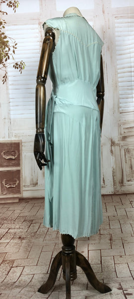 LAYAWAY PAYMENT 1 OF 3 - RESERVED FOR GEMMA - Rare Original 1930s 30s Vintage Seafoam Mint Silk Elfin Dress