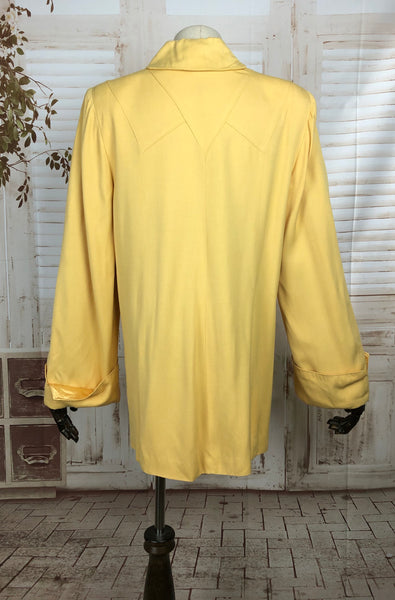 LAYAWAY PAYMENT 2 OF 2 - RESERVED FOR KELLY - Original 1940s 40s Vintage Gabardine Gab Canary Yellow Swing Coat