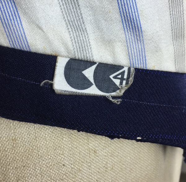 Original 1940s Blue Pin Stripe Waistcoat Vest With CC41 Utility Labels