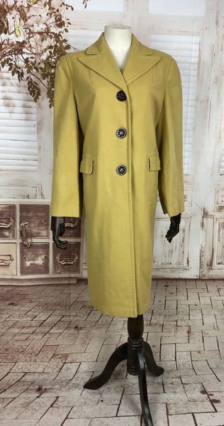Original 1940s 40s Vintage Chartreuse Mustard Wool Coat