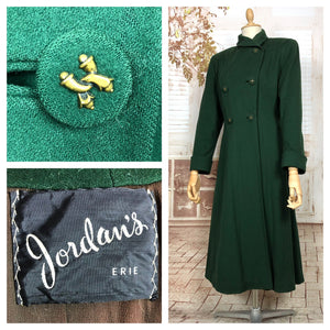 LAYAWAY PAYMENT 3 OF 3 - RESERVED FOR ANJA - Exquisite Original 1940s Vintage Forest Green Princess Coat
