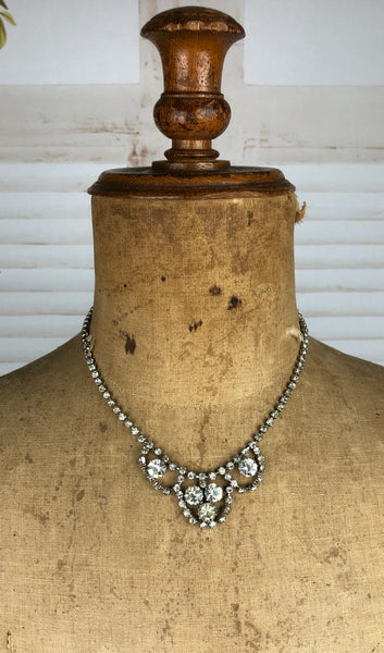 Original Vintage 1940s 40s Paste Diamanté Necklace
