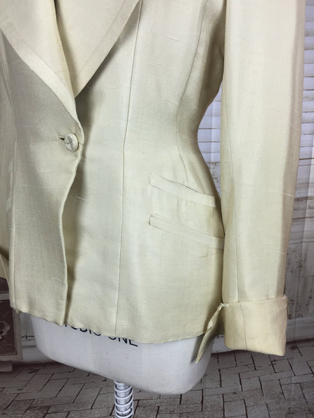 Original 1940s 40s Vintage Cream Ladies Jacket Blazer By Meachams