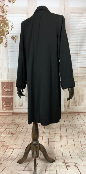 RESERVED FOR LISA - Classic 1940s 40s Original Vintage Black Gabardine Swing Coat