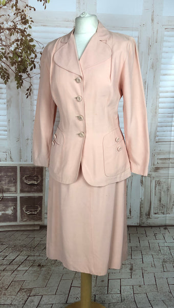 RESERVED FOR MARS - PLEASE DO NOT PURCHASE - Original 1940s 40s Vintage Pink Starched Cotton Summer Skirt Suit