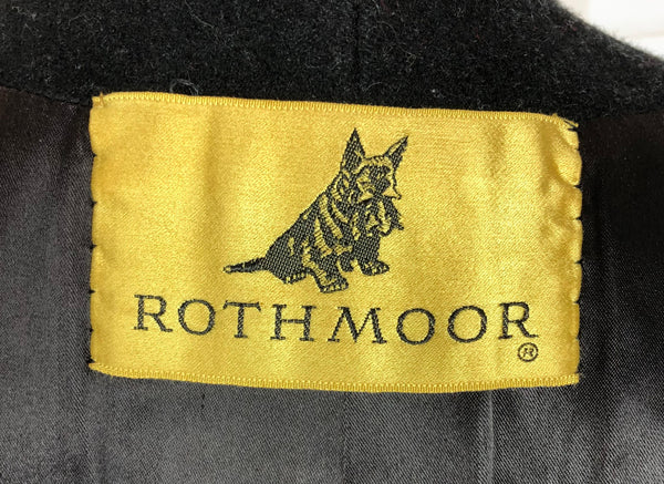 Fabulous Original Late 1940s / Early 1950s Short Black Swing Coat By Rothmoor