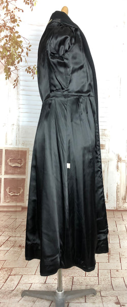 Fabulous Original 1970s Vintage Classic Black Fit And Flare Princess Coat By Ilie Wacs