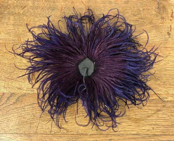 Unusual Original 1930s 1940s Purple Ostrich Feather Trim