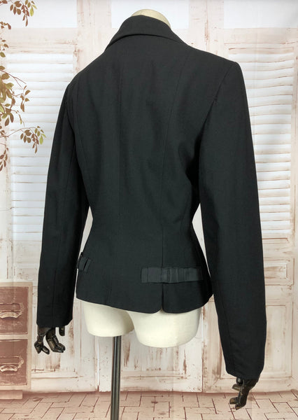 Original 1950s 50s Vintage Classic Black Blazer With Fabulous Collar By Betty Rose
