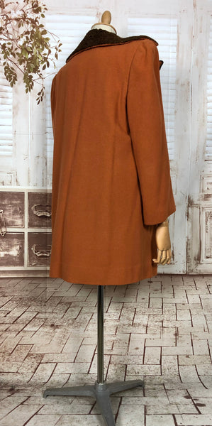 LAYAWY PAYMENT 2 OF 2 - RESERVED FOR MARS - PLEASE DO NOT PURCHASE - Stunning Original 1940s Vintage Pumpkin Orange And Astrakhan Swing Coat