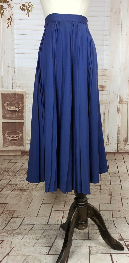 Original Late 1940s 40s Vintage Purple Blue Skirt Suit With Pleated Sk ...